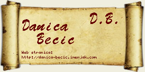 Danica Becić vizit kartica